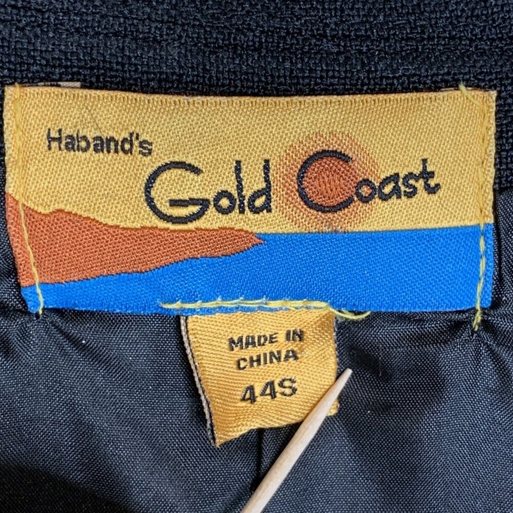 Habands Gold Coast Mens 44s Black Suit Jacket Sport Coat 2 Button Polyester - Picture 7 of 10